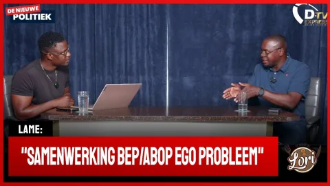 Politiek gesprek Winston Lame van BEP (Suriname)