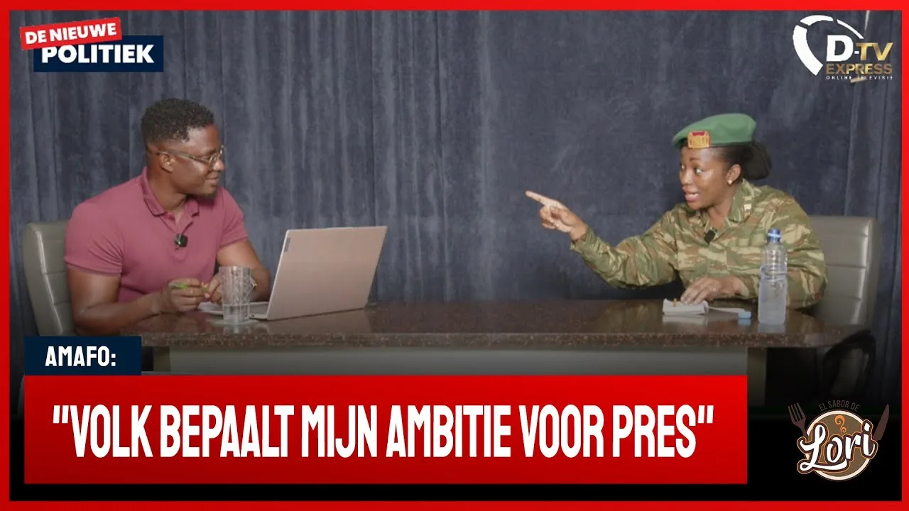 Alice Amafo geeft uitleg politieke koers (Suriname)