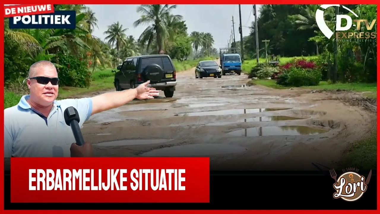 Buurtbewoners Maretreite project pissig over onbegaande weg (Suriname)