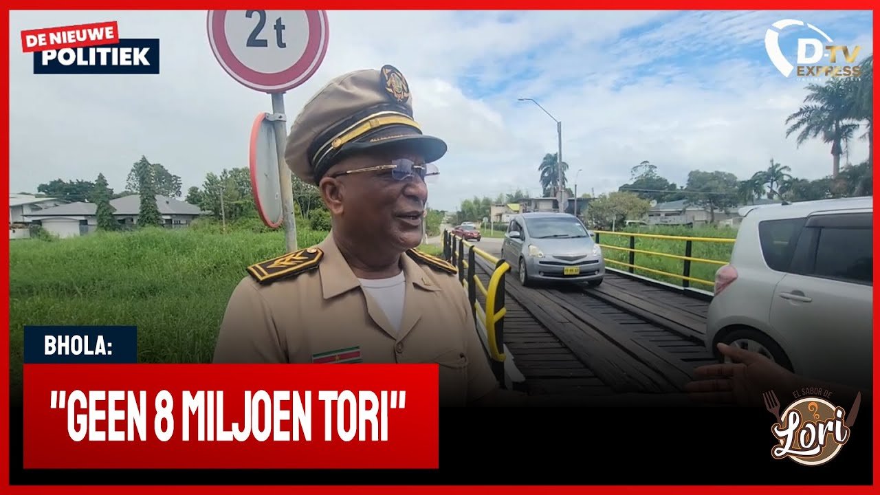 DC Bhola geeft uitleg over brug Plutostraat (Suriname)