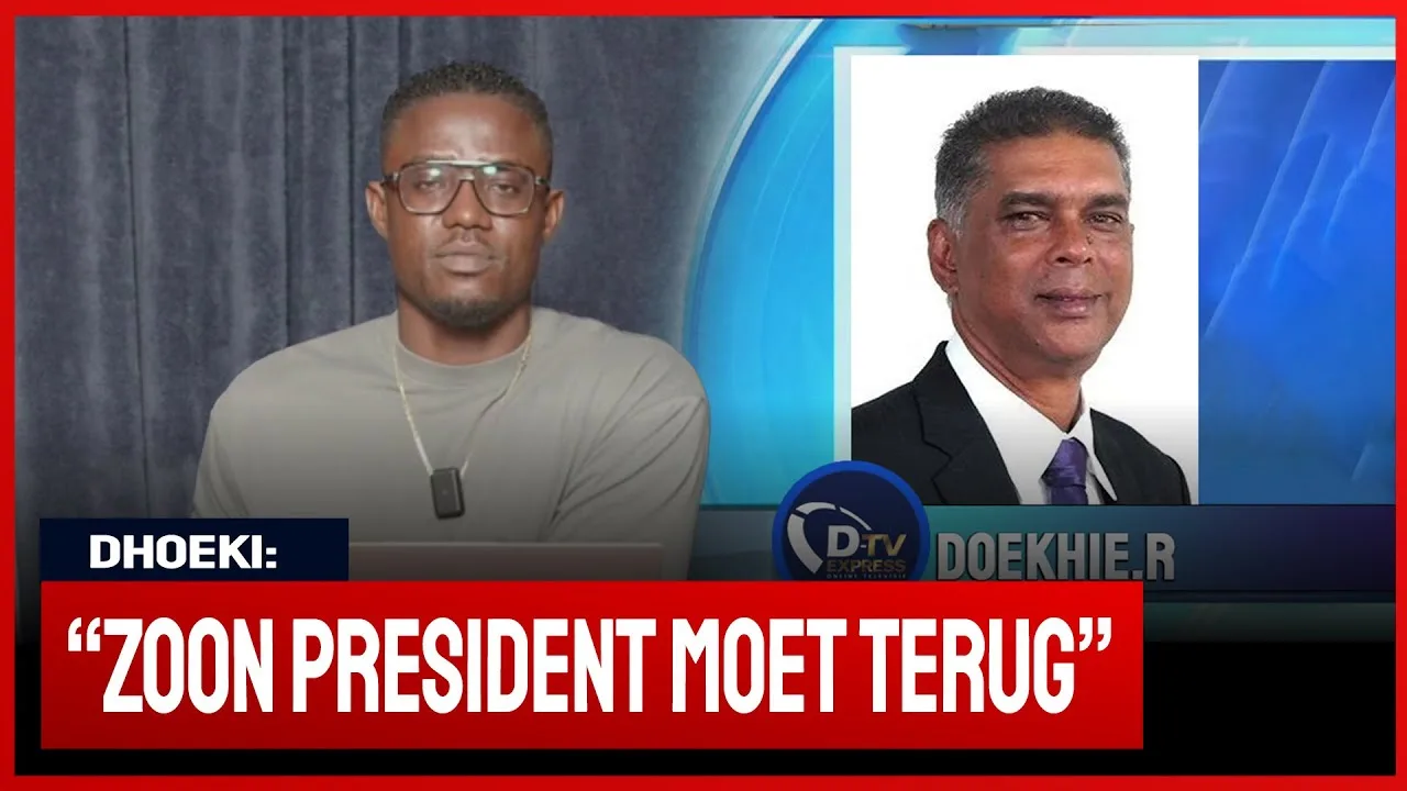 Dhoekie over huis zoon Santhoki in America (Suriname)