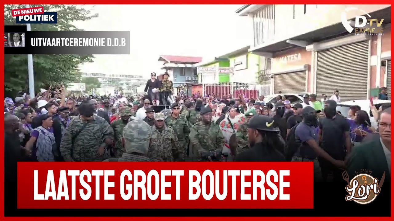 Duizenden mensen begeleiden lichaam Desi Bouterse naar crematieoord