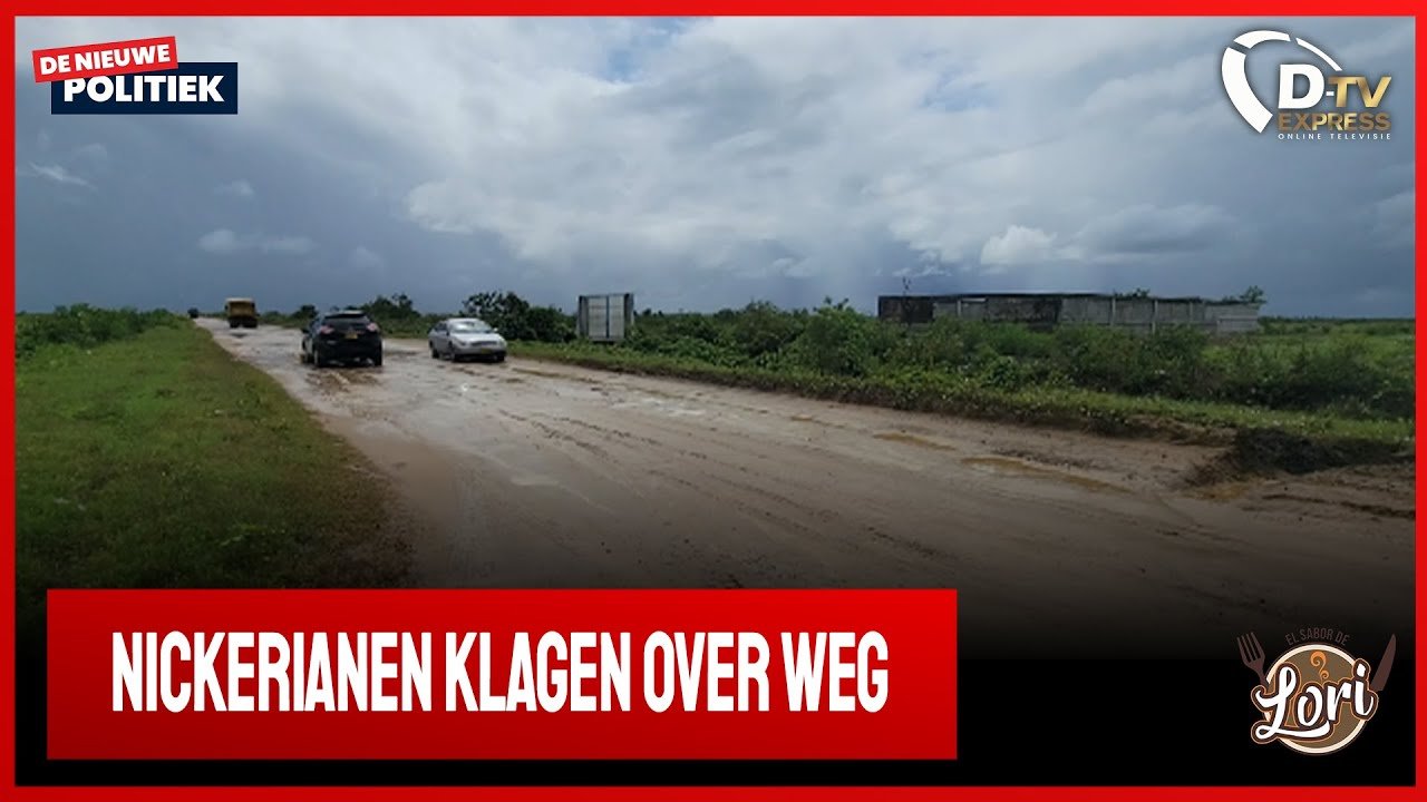 Erbarmelijke situatie weg Nickerie in Suriname)