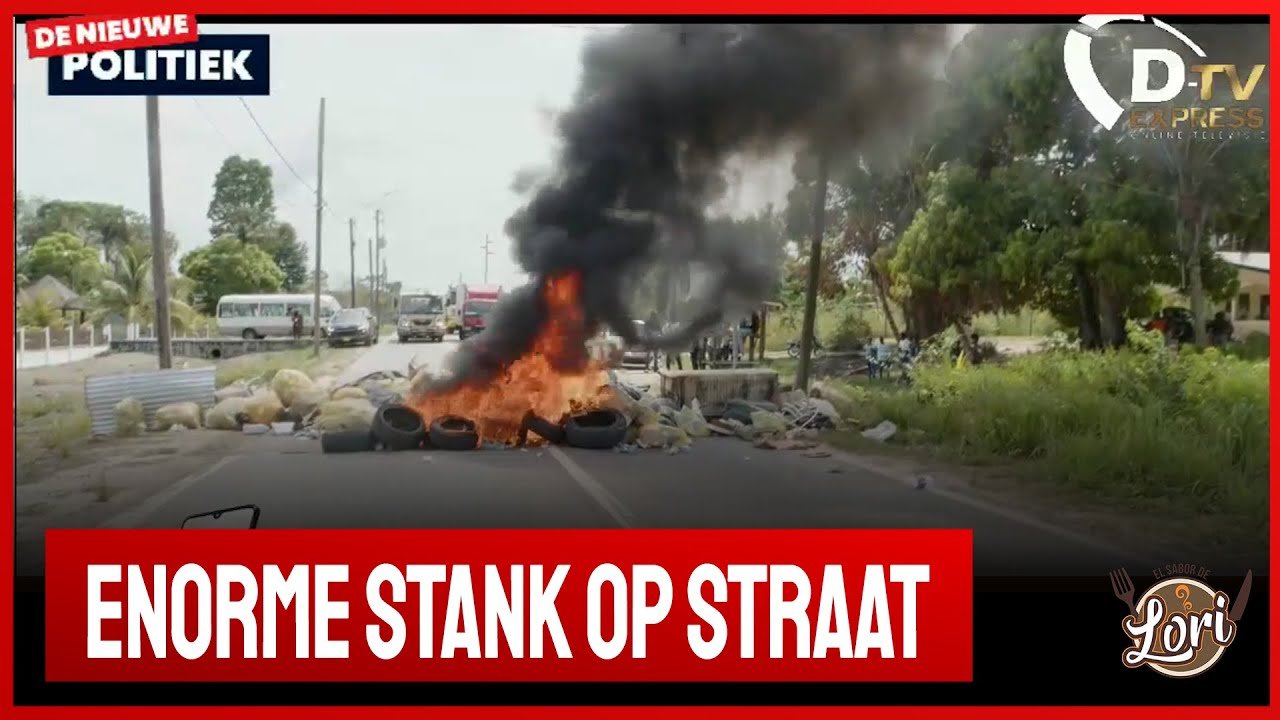 Kennedieweg gebarricadeerd met vuilzakken Para