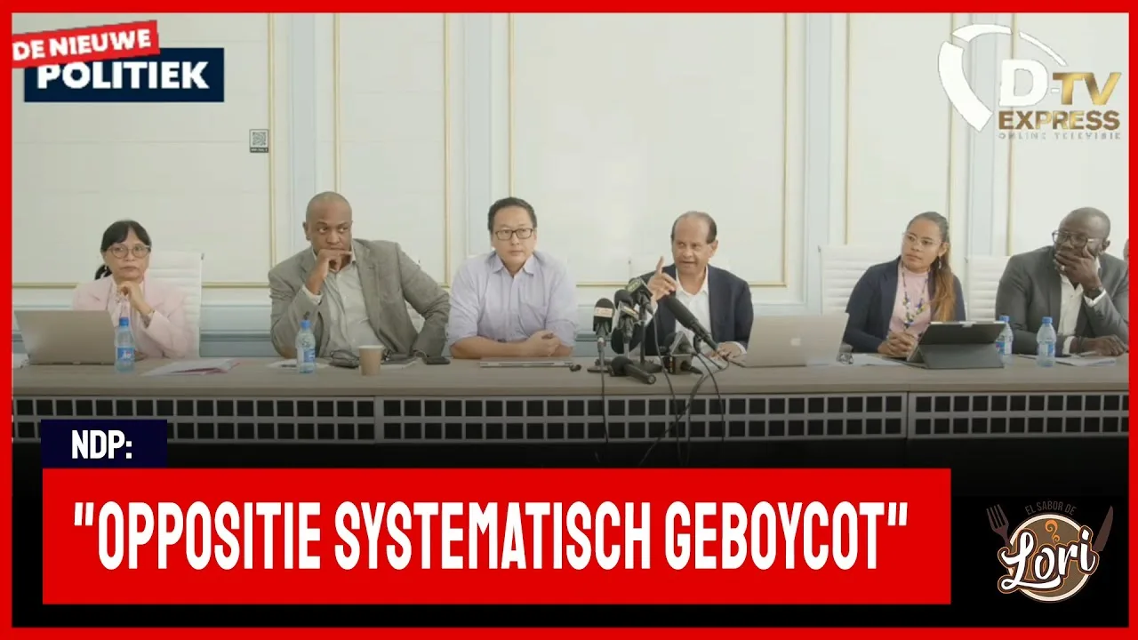 NDP houdt persconferentie over houding leiding DNA (Suriname)
