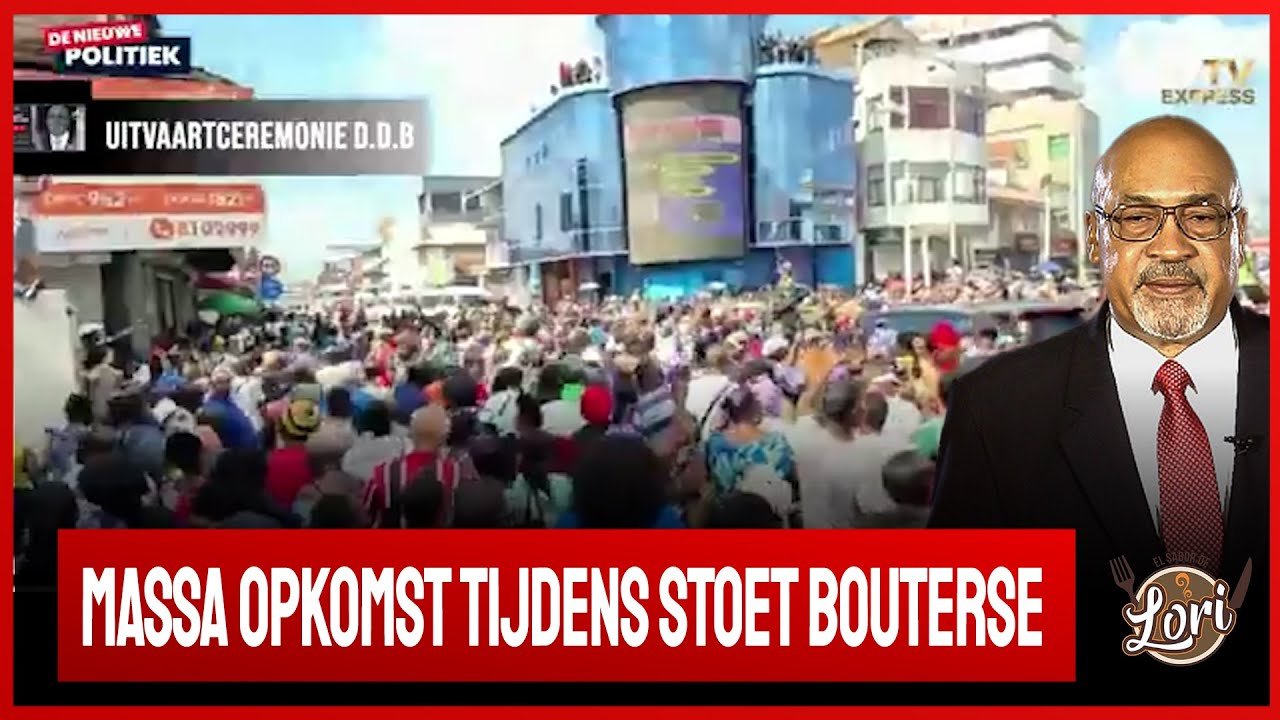 Rouwstoet vertrekt vanuit Leonsberg met lichaam Bouterse (Suriname)