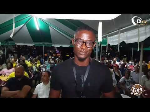 Aankomst voorzitter Ronnie Brunswijk bij vergadering ABOP (Suriname)