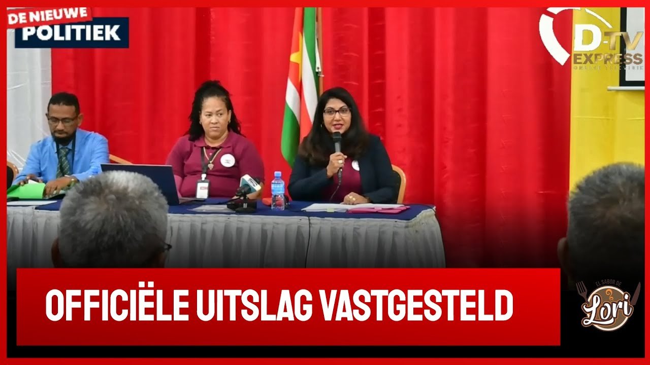 CHS officiele bekendmaking uitslag verkiezing (Suriname)