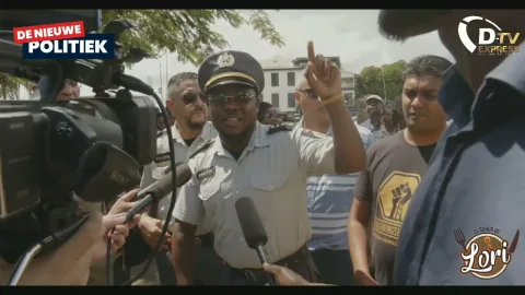 flitsen protest politiebond vanuit binnenstad Paramaribo