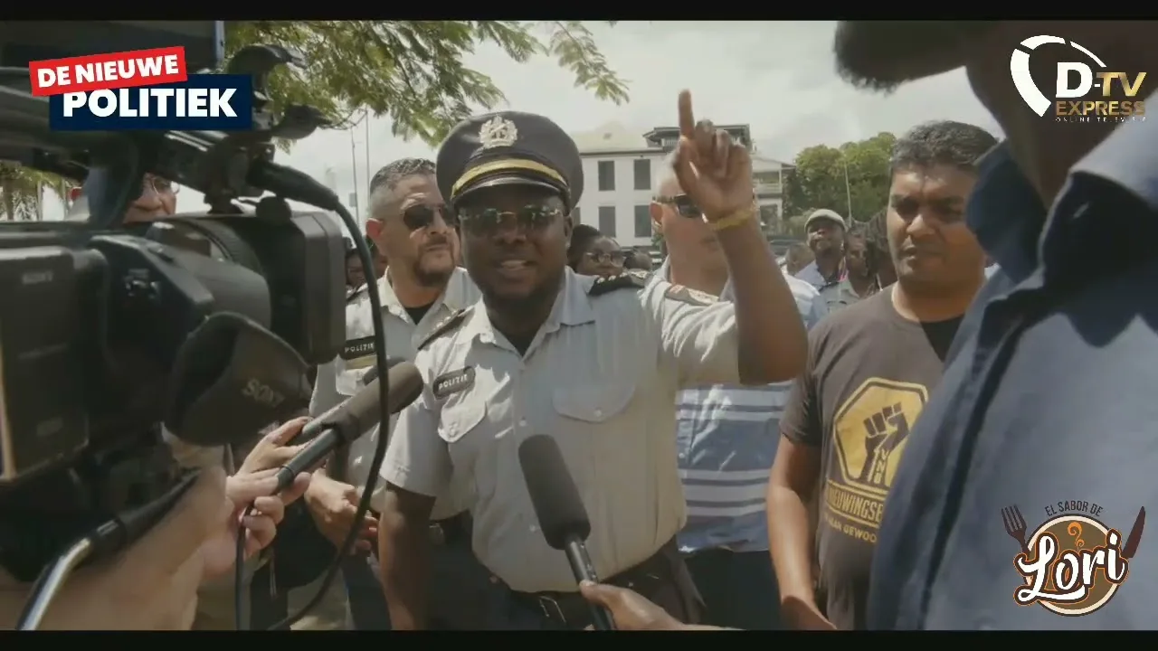 flitsen protest politiebond vanuit binnenstad Paramaribo