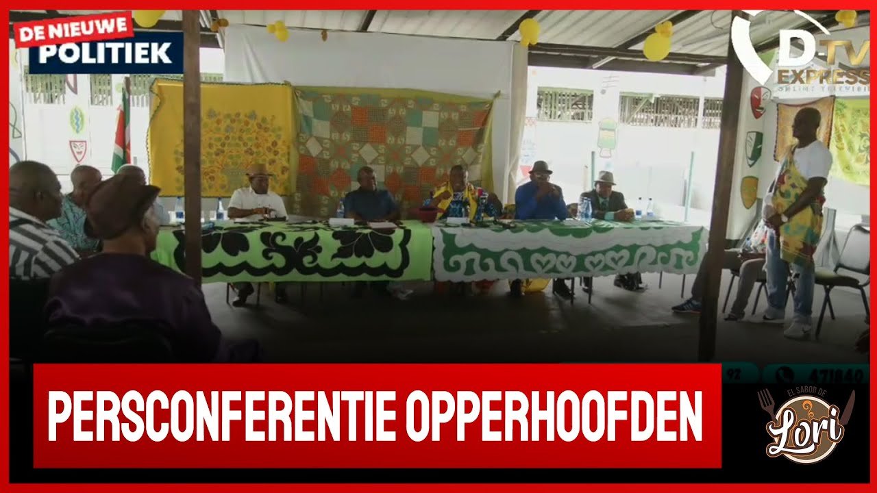Persconferentie opperhoofden inheemse, tribale en vrz Federatie van Paraplantage