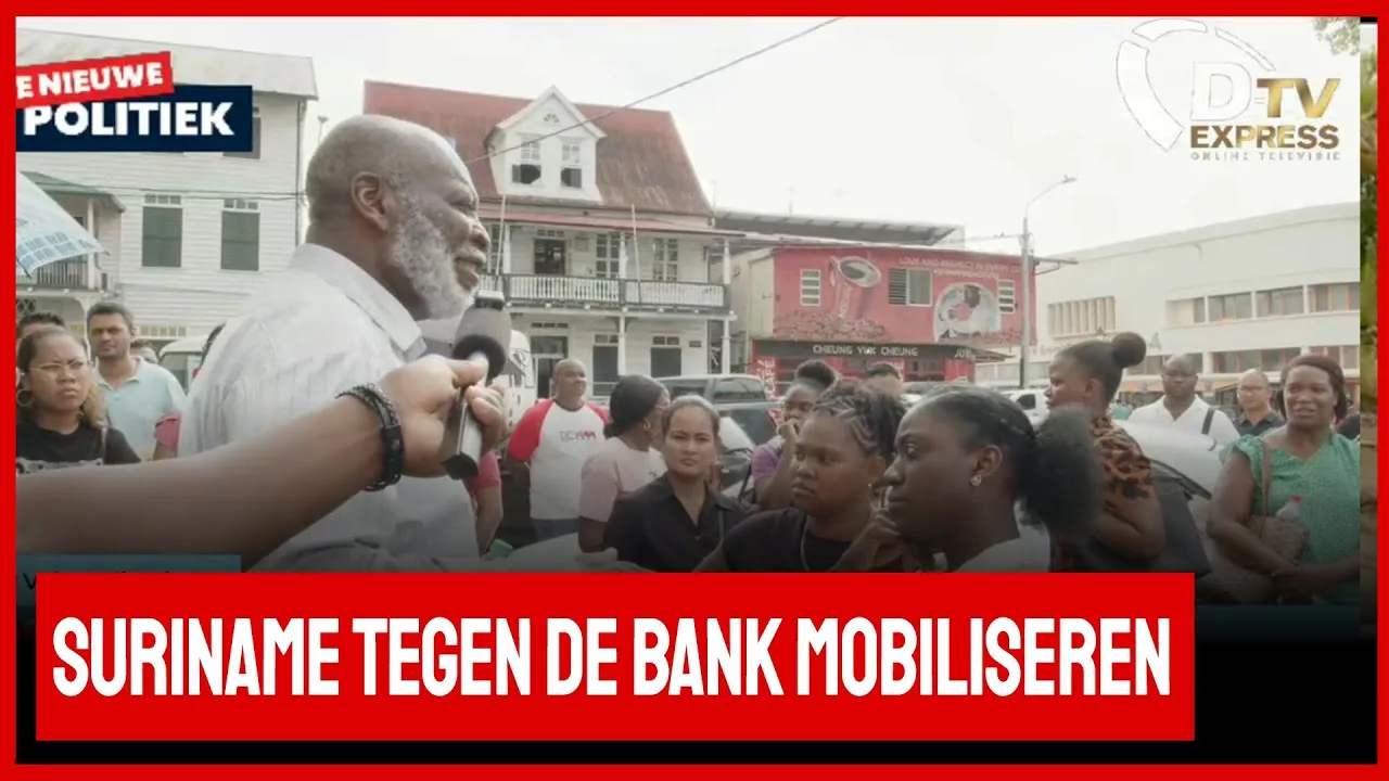 personeel RBC in actie. Werk neergelegd (Suriname)