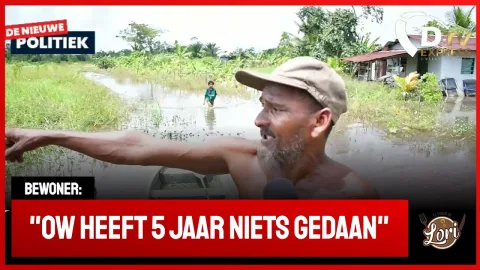 Vreselijke situatie Reeberg. Huizen onder water (Suriname)