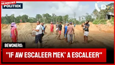 Grote opstand te Grankreek. Werkzaamheden Ondernemer gestopt