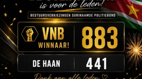 VNB wint bestuursverkiezingen Surinaamse Politiebond