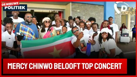 Aankomst Afrikaanse artiest Merci Chinwo zanderij